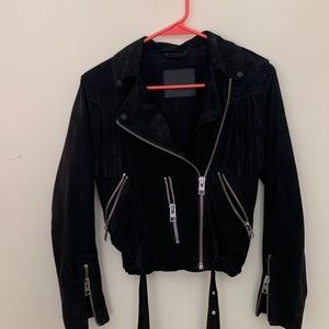 All saints limited edition fringe Suede jacket